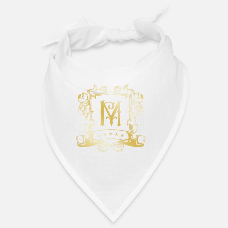 M letter gold Bandana