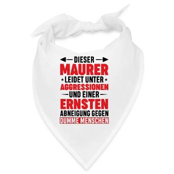 Maurer Lustige Sprüche - Bandana - Weiß - Vorne