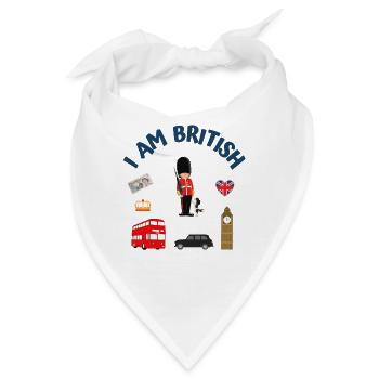 I am british - Bandana - Weiß - Vorne