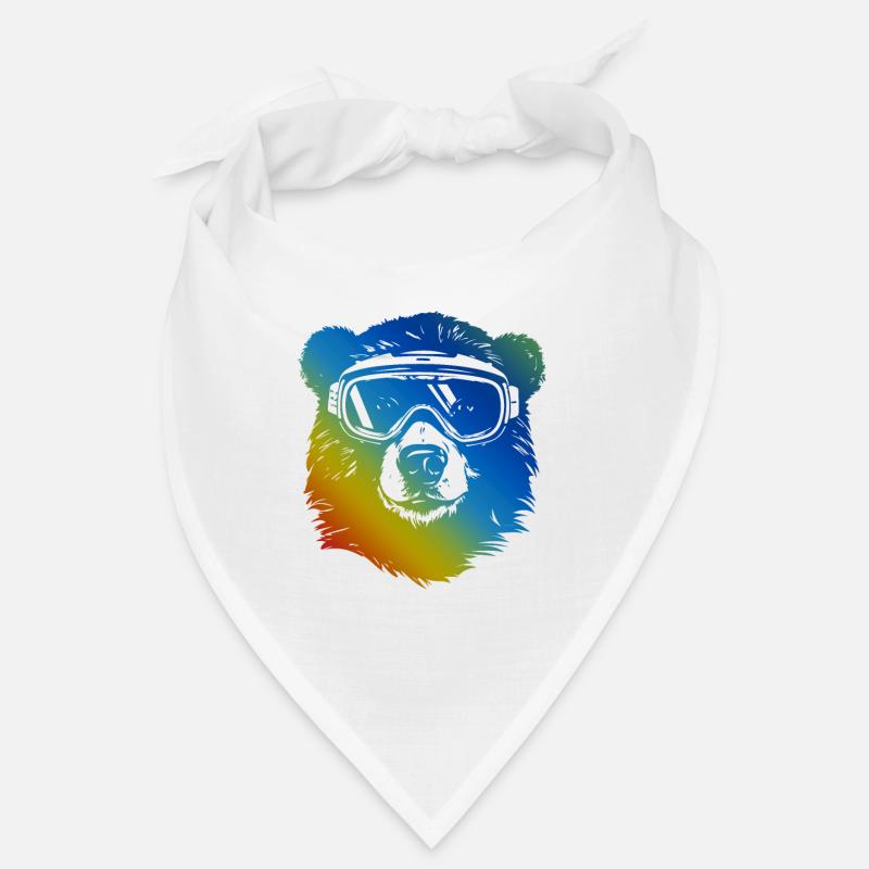 Ski Bear Colorful Bandana