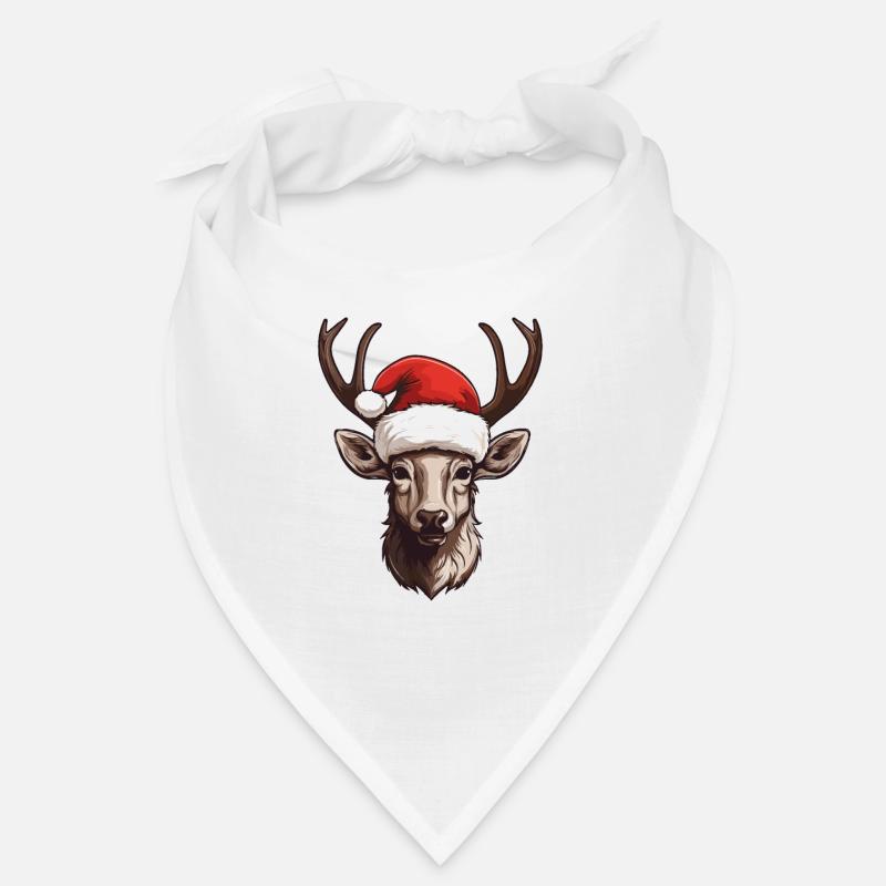 Deer Head Christmas Portrait Bandana