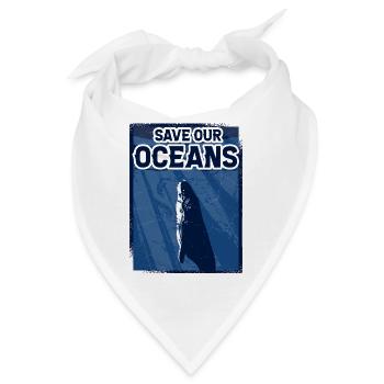 Rettet unsere Ozeane - Bandana - Weiß - Vorne