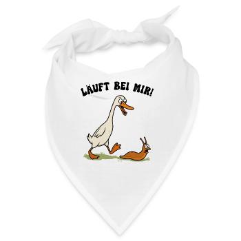 Laufente Schneckenjäger Lustiges Laufenten Ente - Bandana - Weiß - Vorne