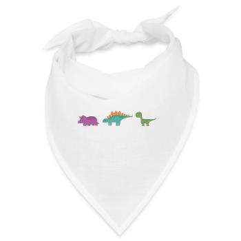Dinos Dinosaurier Kinder Dinosaurierarten - Bandana - Weiß - Vorne