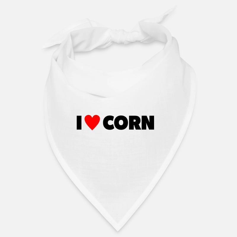 "I ❤ Corn" in schwarz mit rotem Herz Bandana