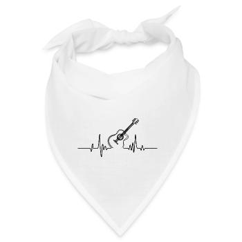 Musik Gitarre Gitarre Herzschlag Instrument Gitarre - Bandana - Weiß - Vorne