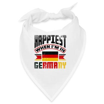 German Germany German Flag Happiest When Im In - Bandana - Weiß - Vorne
