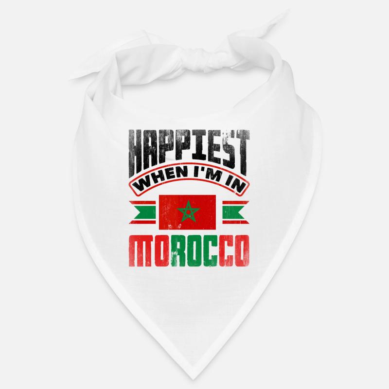 Morocco Moroccan Morocco Flag Happiest When Im In Bandana