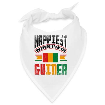Guinea Guinea Guinea Flagge am glücklichsten, wenn ich in bin - Bandana - Weiß - Vorne
