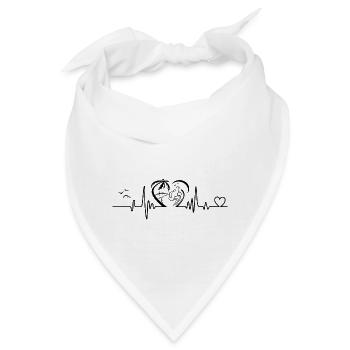 Sommerstrand Herzschlag Lustig Familienurlaub Strand - Bandana - Weiß - Vorne