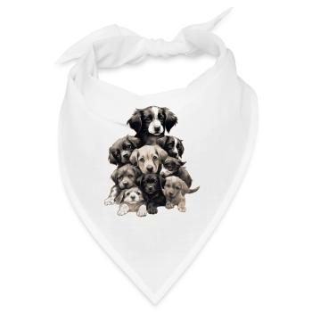 Niedliche Hunde - Bandana - Weiß - Vorne