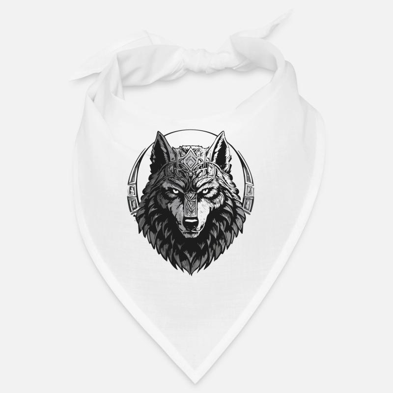 Walhalla Wolf Wölfe Odins Runen Nordischer Kompass Bandana