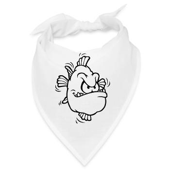 angry fish - Bandana - Weiß - Vorne