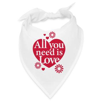 All you need is Love Heart Herz Blume Flower hygge - Bandana - Weiß - Vorne