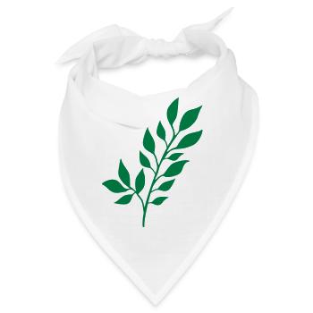Ast mit Blättern - Bandana - Weiß - Vorne