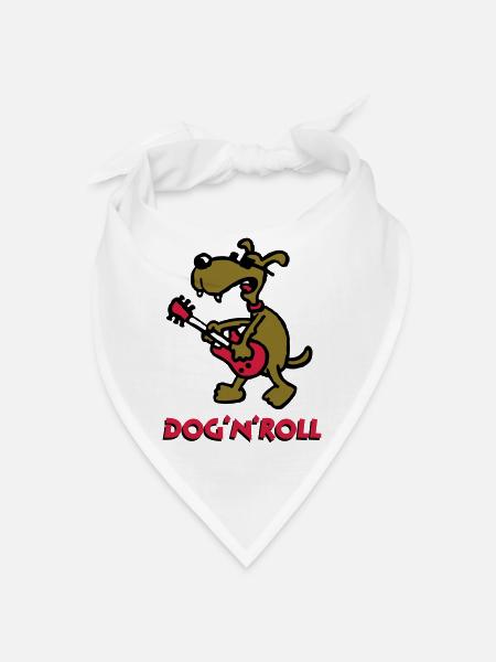 dog_n_roll_b_3c_white - Bandana - blanc