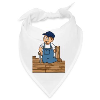 parkettleger parquet flooring fitter floor casual - Bandana - Weiß - Vorne