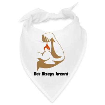 Der Bizeps brennt Muskeln Sport Fitness - Bandana - Weiß - Vorne