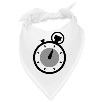uhr zeit watch clock time hourglass sanduhr7 - Bandana - Weiß - Vorne
