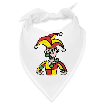clown harlekin hofnarr kasper komiker narr witzbol - Bandana - Weiß - Vorne