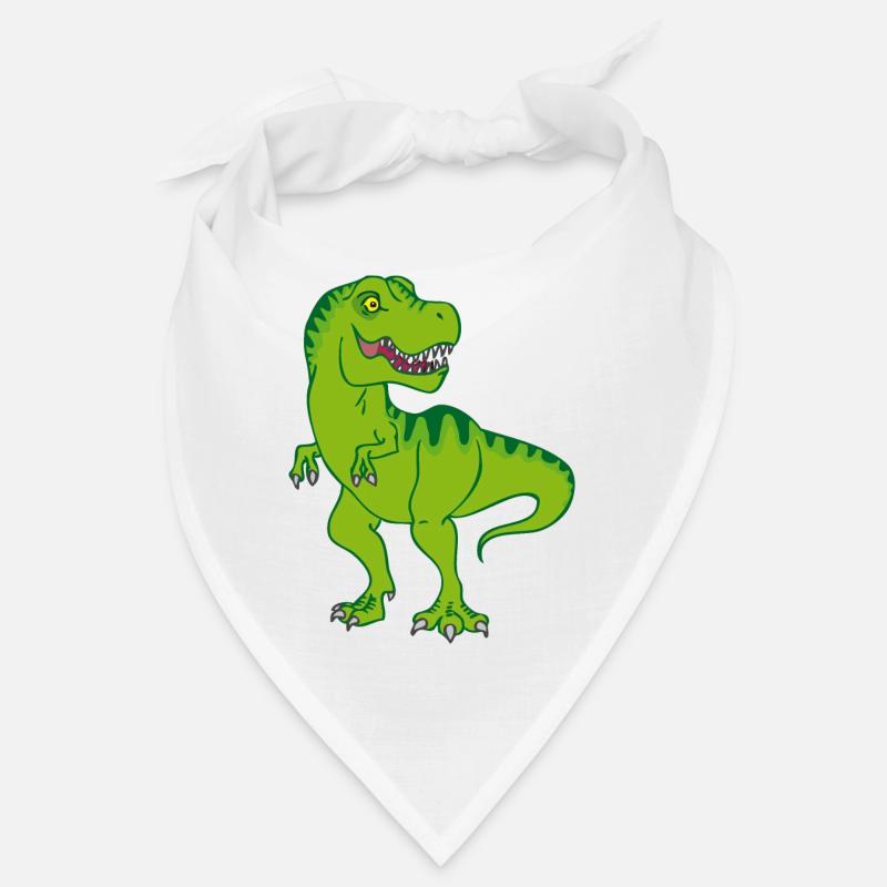 T-Rex / grüner Comic Dinosaurier - Bandana - Weiß