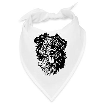 371 Altdeutscher Hütehund Tiger - Bandana - Weiß - Vorne