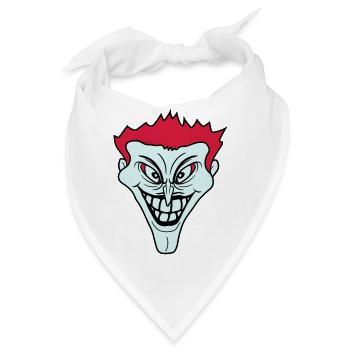 psycho psychopath verrueckt clown joker grinsen mu - Bandana - Weiß - Vorne
