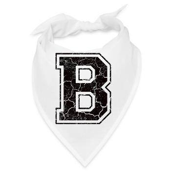 Buchstabe B im Vintage-Shabby-Chic - Bandana - Weiß - Vorne