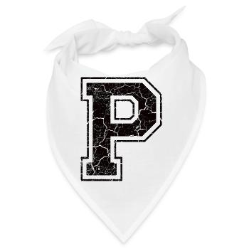 Buchstabe P im Vintage-Shabby-Chic - Bandana - Weiß - Vorne