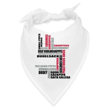 Sackpfeifen Textwolke - Bandana - Weiß - Vorne