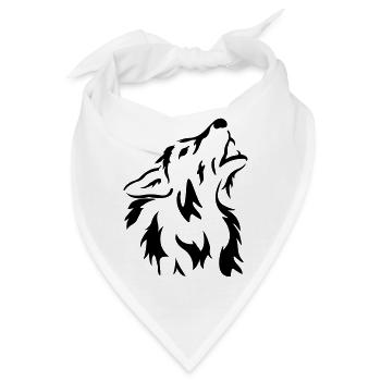 Wolf Shirt oder Hoodie selber gestalten bedrucken - Bandana - Weiß - Vorne