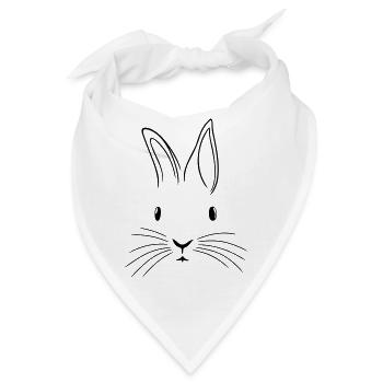 Minimalistischer Hase Osterhase Ostern Schlappohr - Bandana - Weiß - Vorne