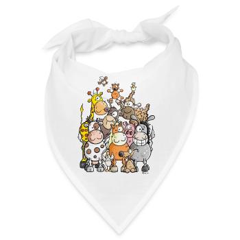 Mega Tierhaufen - Bandana - Weiß - Vorne