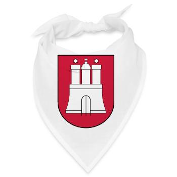 Hamburg Wappen - Bandana - Weiß - Vorne