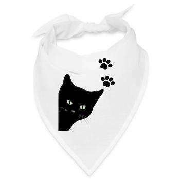 kittys green eyes Cat - Bandana - Weiß - Vorne