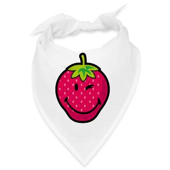 Smiley Strawberry - Bandana - Weiß - Vorne