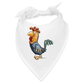 Goldiger Gockel - Bandana - Weiß - Vorne