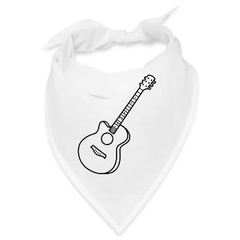 Gitarre - Bandana - Weiß - Vorne