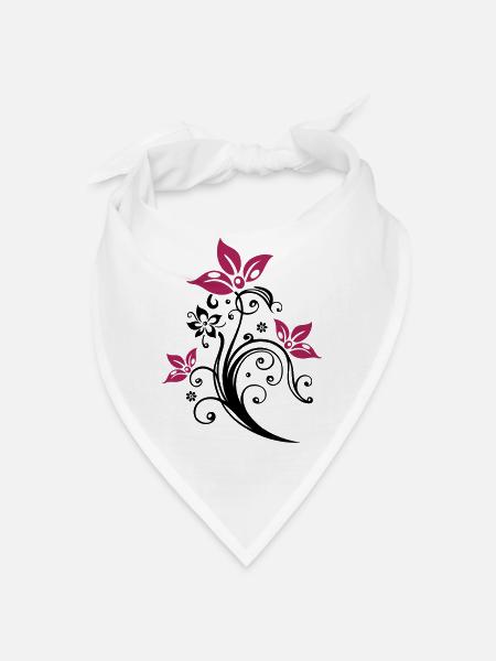 Fleurs avec ornement floral filigrane. Féminin. - Bandana - blanc