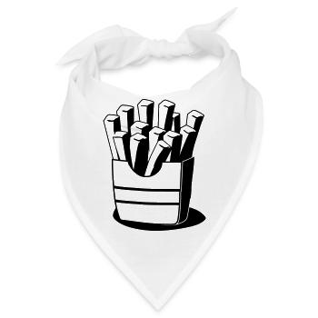 fast food pommes frites - Bandana - Weiß - Vorne