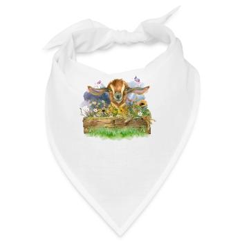 Ziege Aquarell - Bandana - Weiß - Vorne