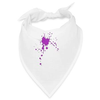 Lila Farbspritzer Muster - Bandana - Weiß - Vorne
