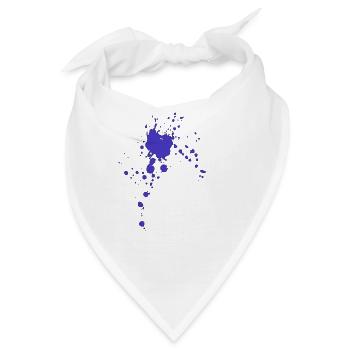 Blauer Tinten Spritzer - Bandana - Weiß - Vorne