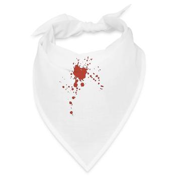 Blut Spritzer Klecks Flecken - Bandana - Weiß - Vorne