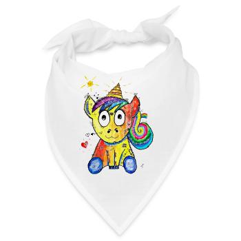 Happy Unicorn - Bandana - Weiß - Vorne