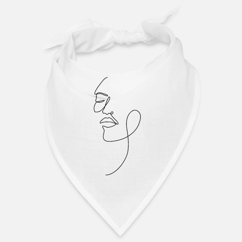 Gesicht Abstrakt - Bandana - Weiß