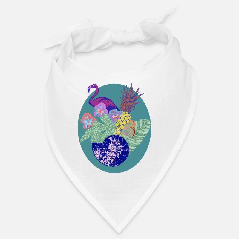 flamingo, pineapple and shell Bandana