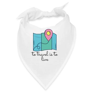 Reisen ist leben - Travel Fernweh Map T-Shirt - Bandana - Weiß - Vorne