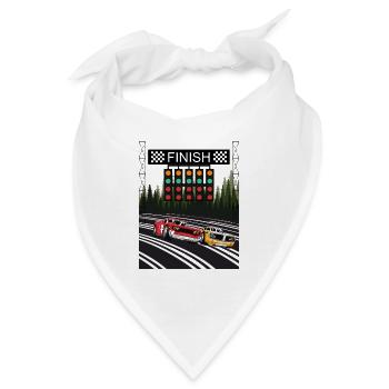 Rennwagen Autorennen - Bandana - Weiß - Vorne