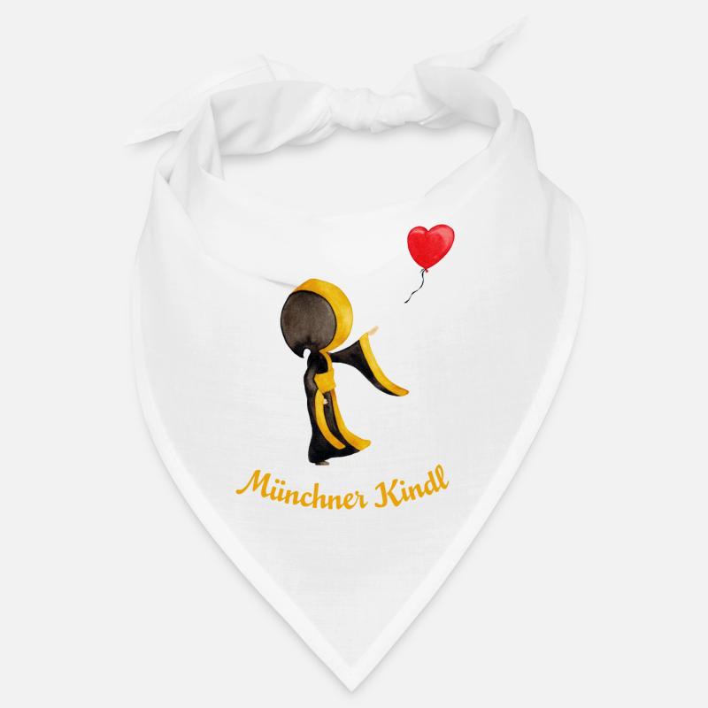 Münchner Kindl mit Herz-Luftballon - Bandana - Weiß